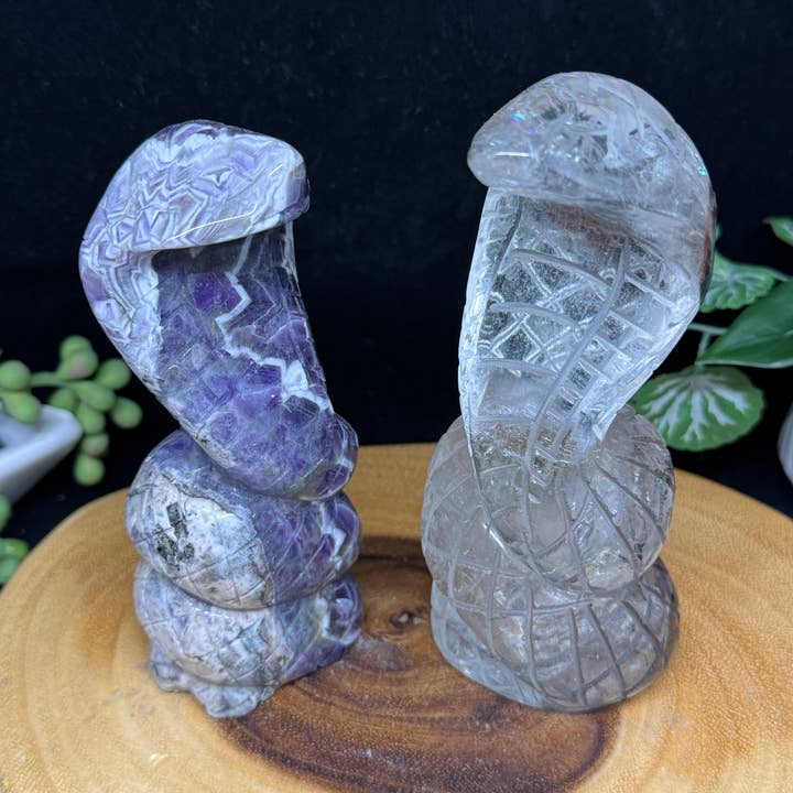 2 pz Set Cobra Serpente ametista lodolite G789 per la vendita all'ingrosso da parte di The 7 Directions