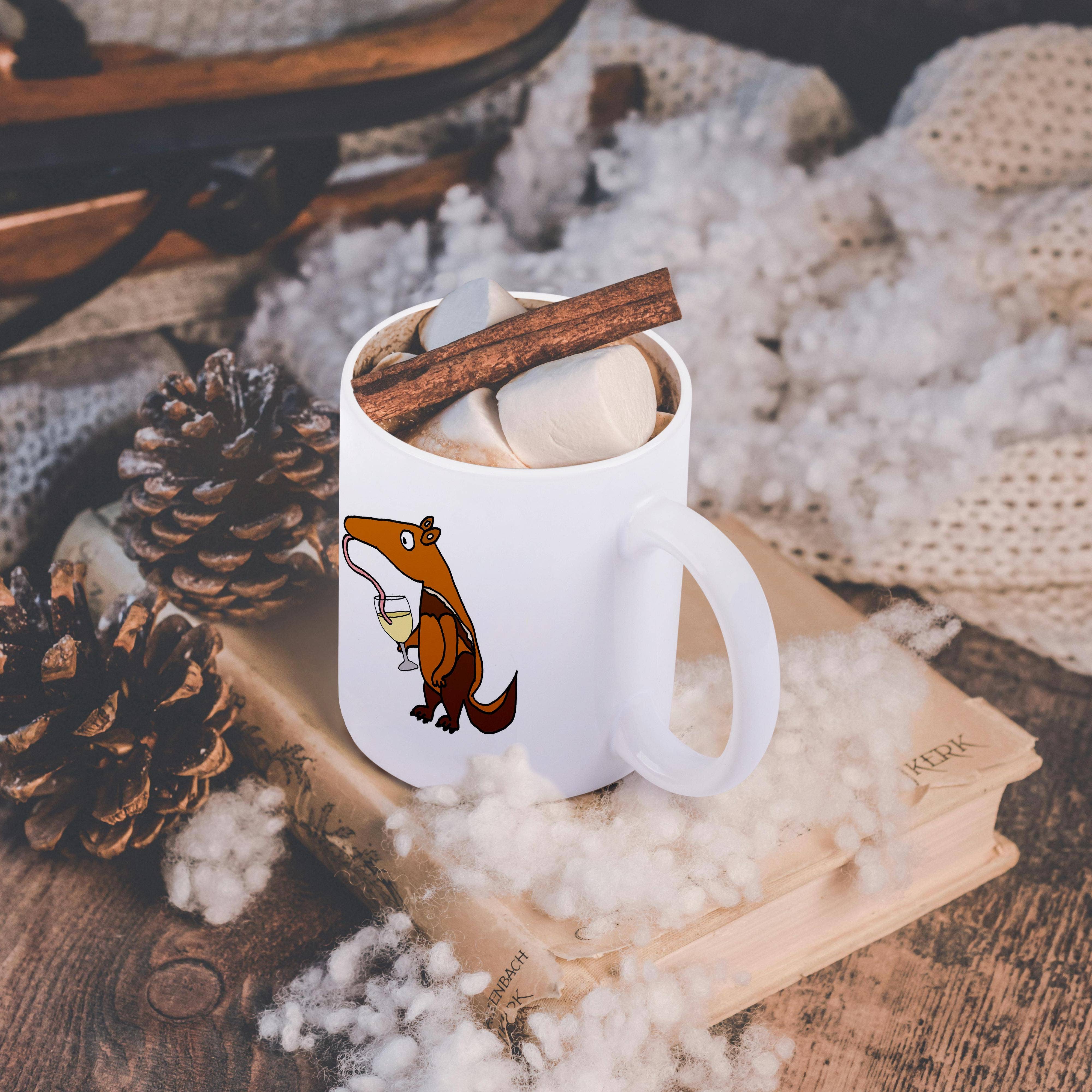 3dRose - Wholesale Coffee Mug - 3dRose, Cute Funny Anteater or Aardvark Drinking Wine Cartoon, Mug11