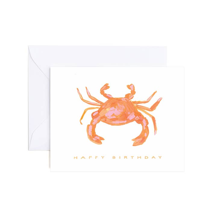 Marissa Nautical Birthday Crab Greeting Card for wholesale by Evergreen Summer