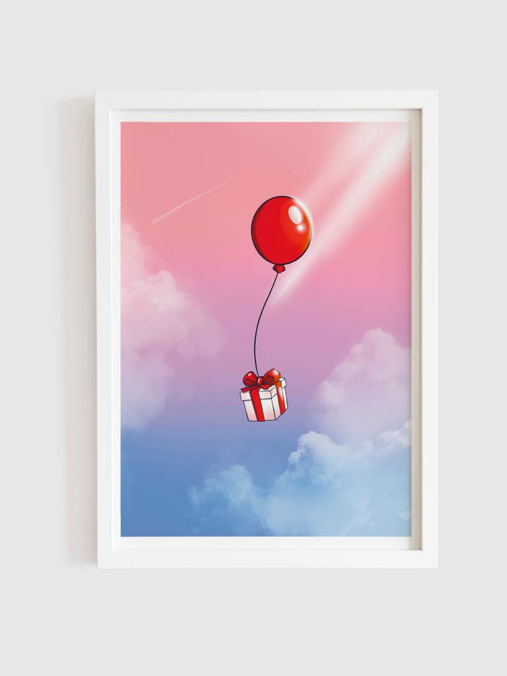 Animal Crossing Skies - gamer lofi sommar väggkonst för wholesale av Inked Prints