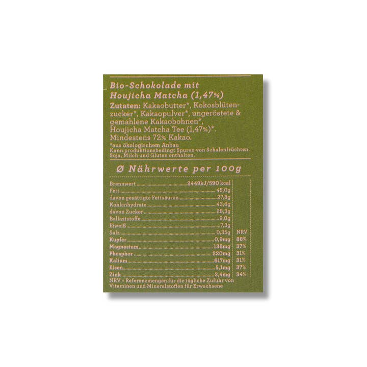 Chocqlate – wholesale Chokladkaka – HOJICHA MATCHA CHOCQLATE ekologisk choklad - 10-pack4