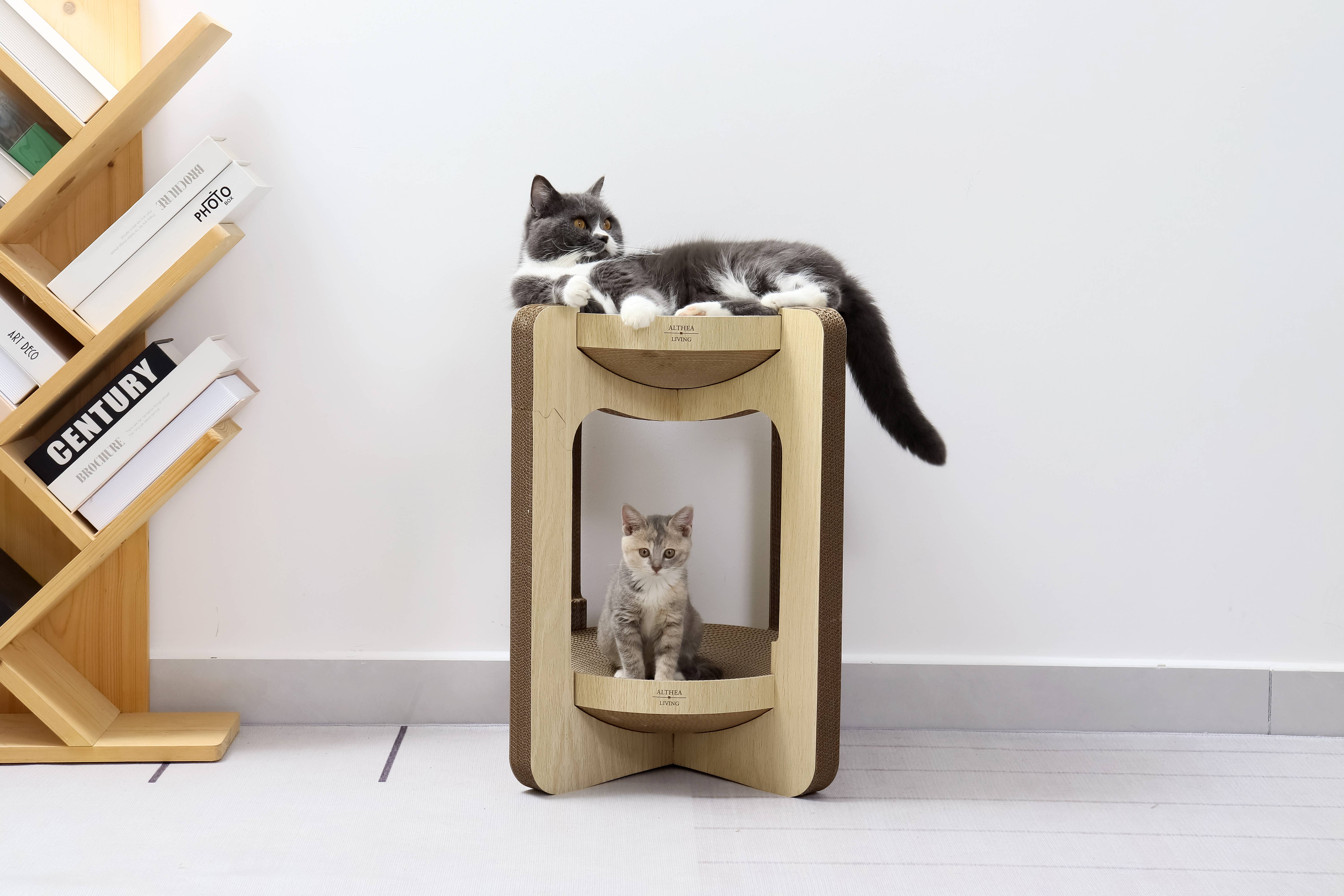 Althea Living - Vendita all'ingrosso Tiragraffi - Gatti - Tiragraffi a torre a due livelli per gatti1