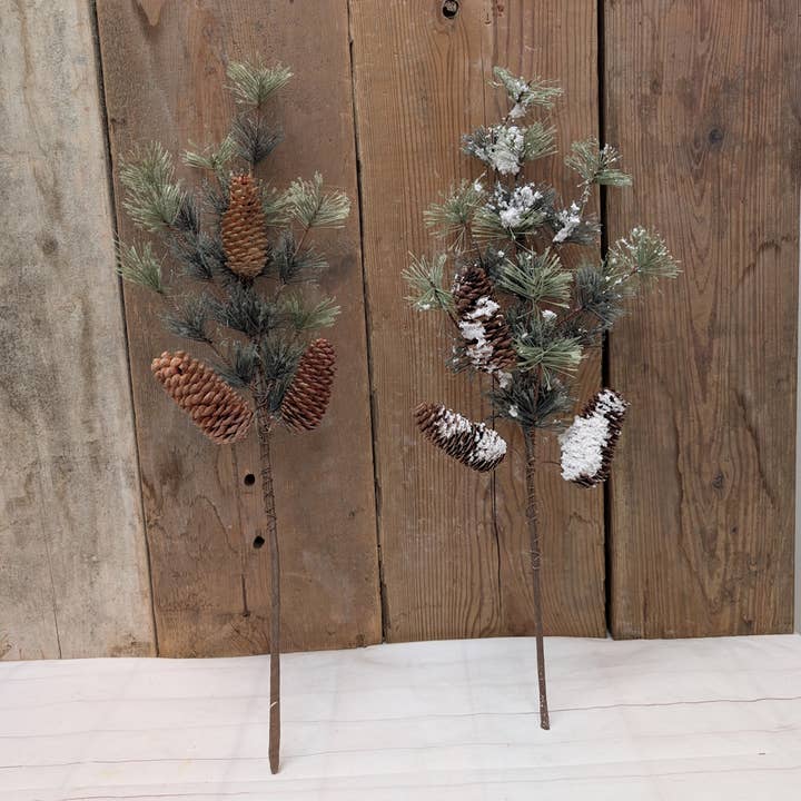 24" Smokey Mountain Pine Spray w/ or w/o Snow for wholesale by A.T. Imports