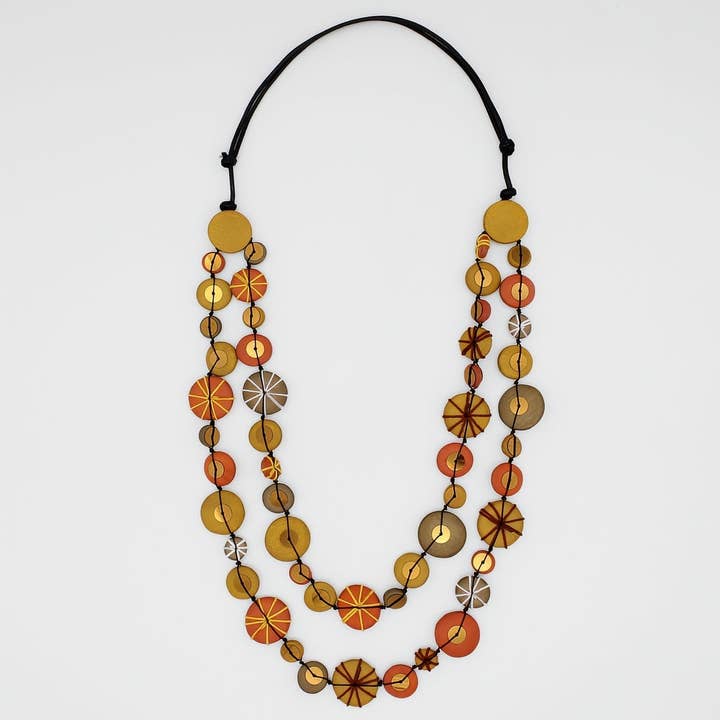 Orange Melody Statement Necklace for wholesale by Sylca Designs