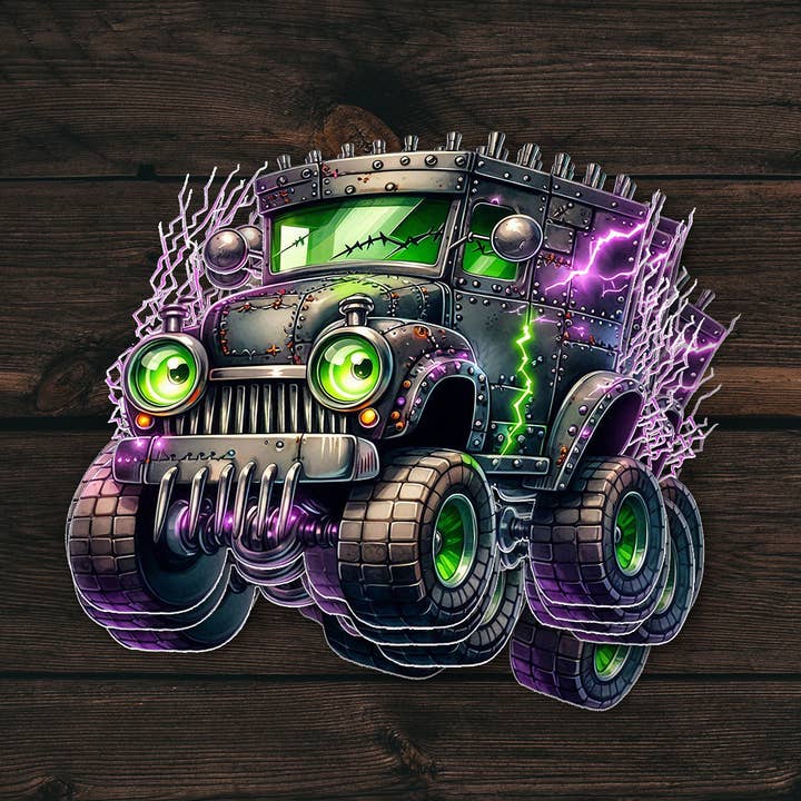 Frankenstein Truck Aufkleber | Gruseliges Halloween Vinyl | Abziehbilder für den Großhandel von PiggyPrintStickers