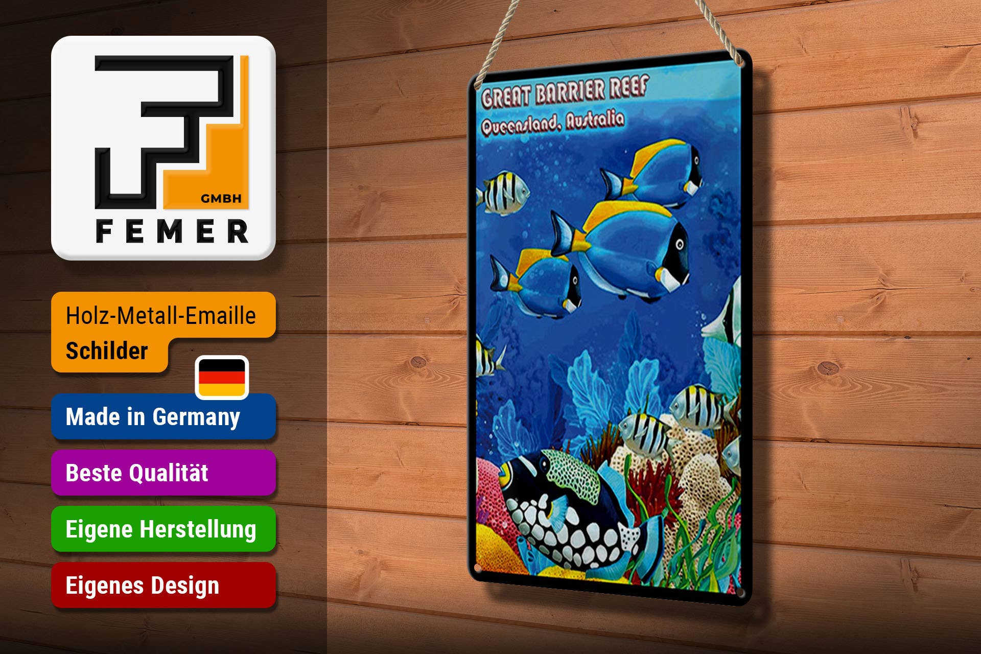 Femer - Wholesale Sign - Tin sign saying 20x30cm Great Barrier Reef Queensland2
