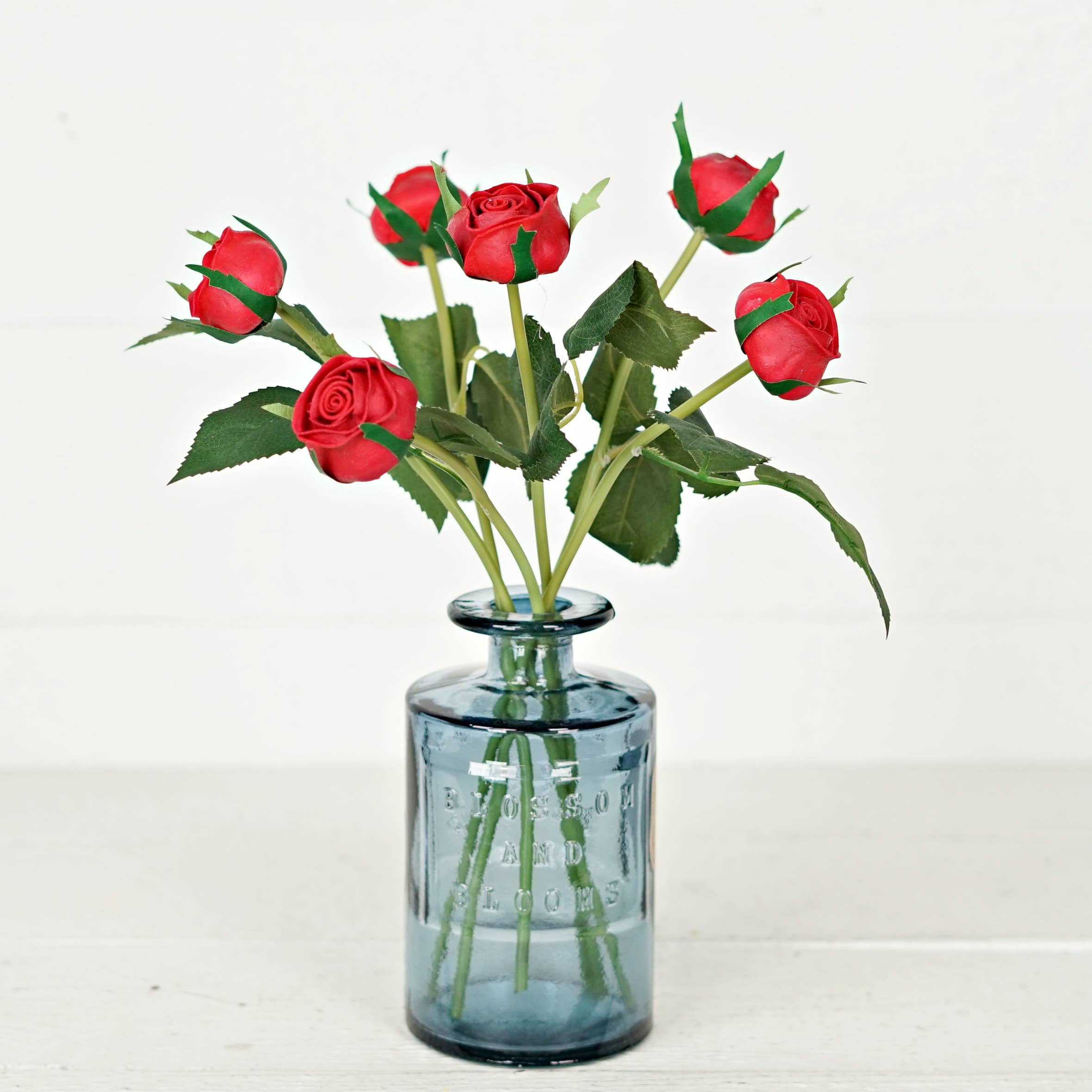 Impressive Enterprises, Inc. - Wholesale Artificial Flowers - ISB75551- 13inL real touch Cabbage Rose Stem-Red4