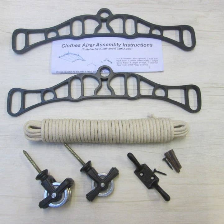 Séchoir à linge noir victorien à 4 lattes uniquement pour la vente par IronmongeryWorld