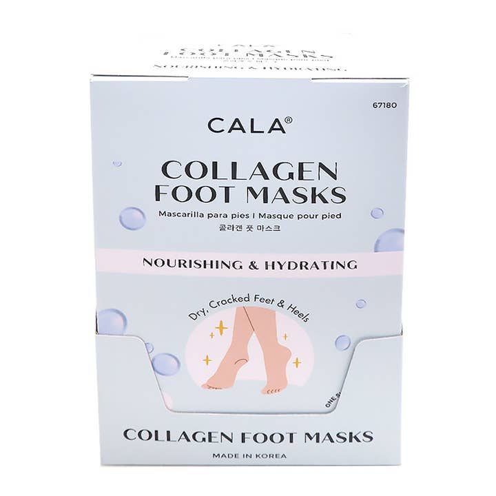 PINEAPPLE Beauty - Wholesale Foot Mask - CALA 67180 Collagen Moisturizing Foot Mask - 6pc