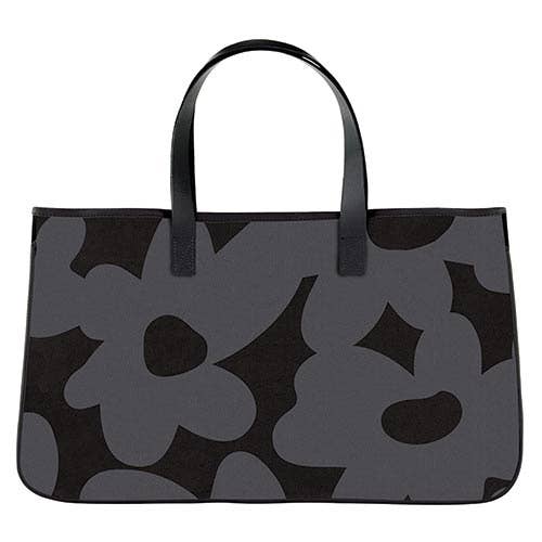 Black Canvas Pattern Tote - Flowers for wholesale by Santa Barbara Design Studio by Creative Brands