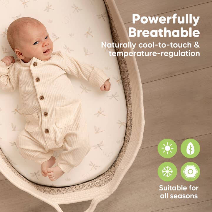 Meadow Isla Bassinet Mattress Sheets Fitted for Baby Girls, Boys for wholesale on Faire