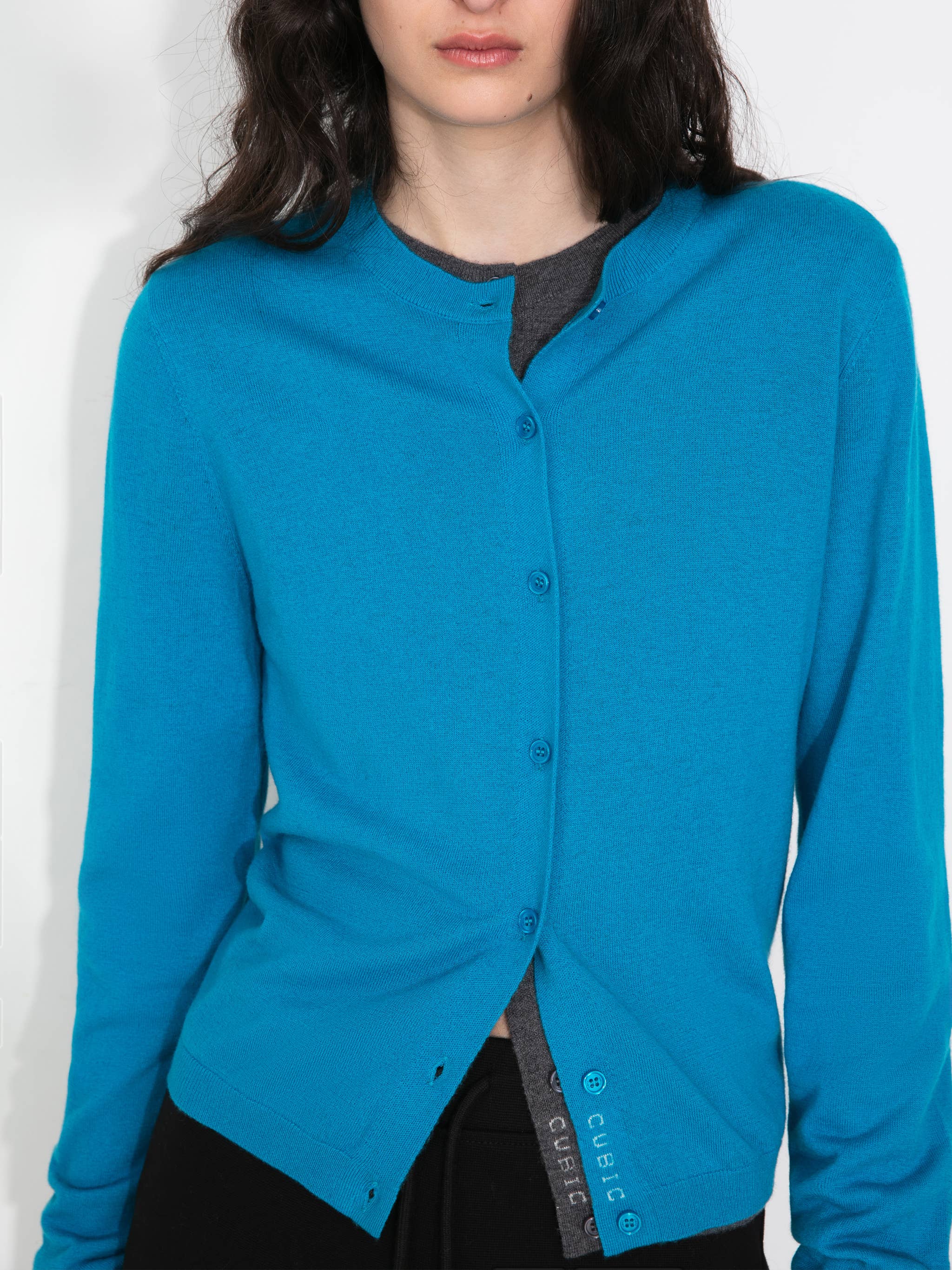 CUBIC – wholesale Cardigan – Women’s – 100% Wool Knit Cardigan with Crew Neck10