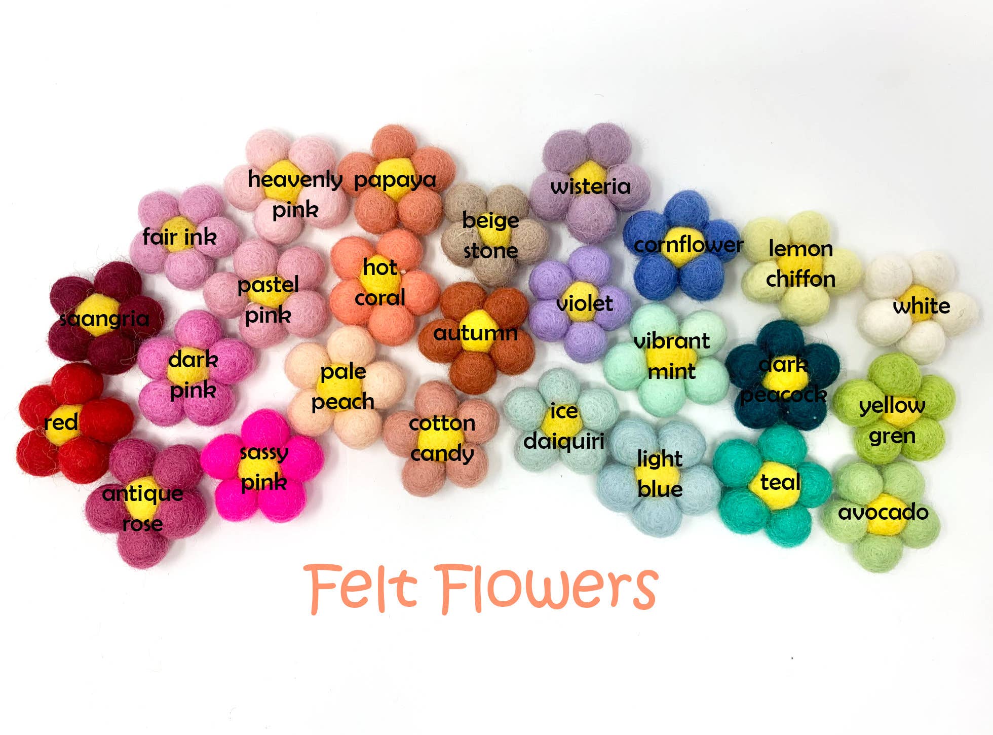 The Felt Pod - Venta al por mayor Material para manualidades - Flores de fieltro8