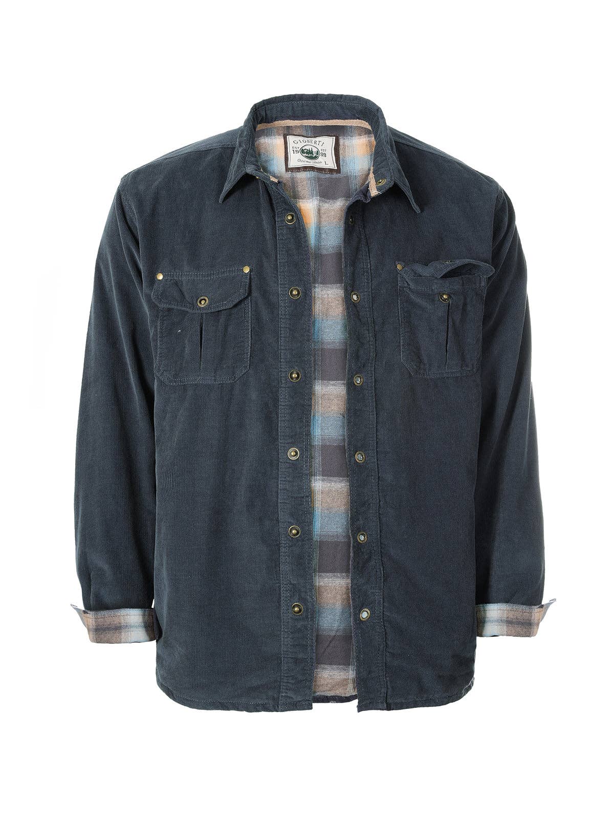 b-one inc – wholesale Shirt Jacket/Shacket - Men’s – Men's Corduroy Button Down Shirt Jacket with Flannel Lining GB-CJ952
