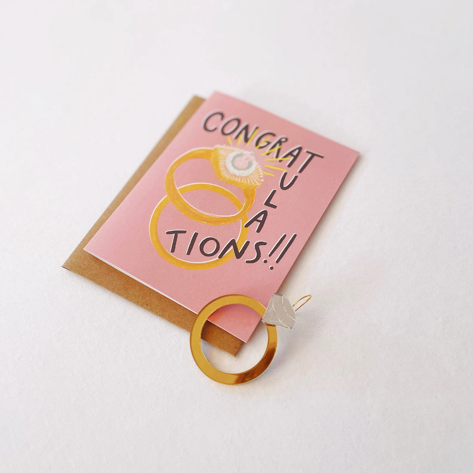 Abbie Ren Illustration - Wholesale Congratulations Card - Rings Congratulations Wedding Greeting Card5