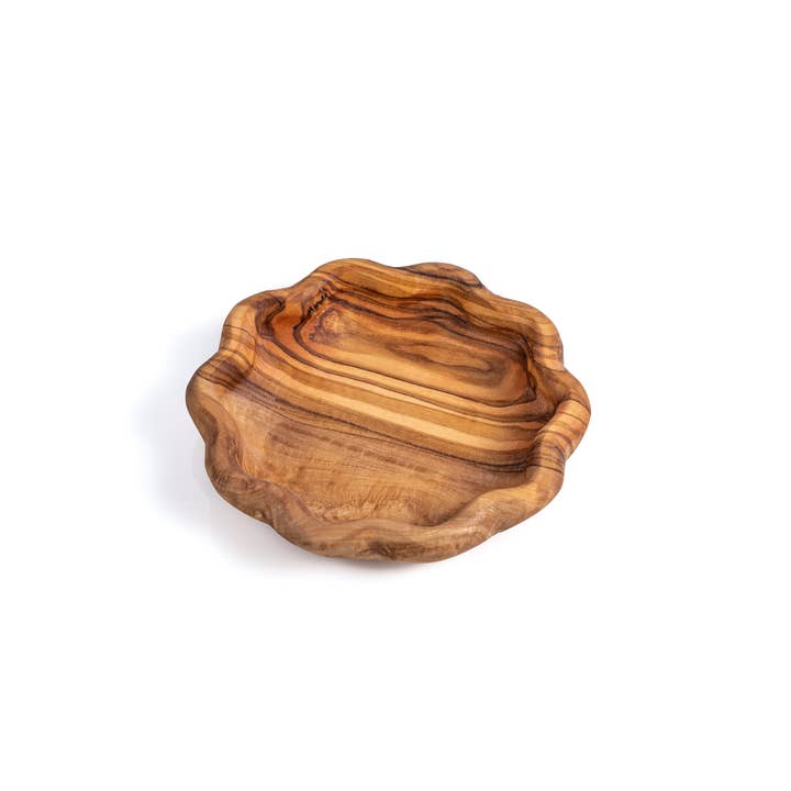 Plato ondulado de madera de olivo para venta al por mayor de Carré Olive Wood