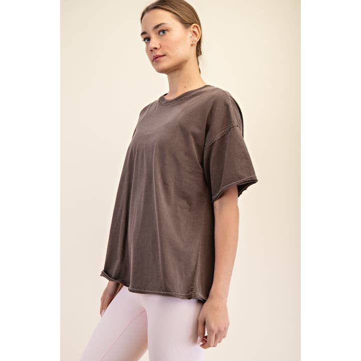 Rae Mode - Wholesale Athletic Top - Women's - WASHED COTTON BOXY TEE