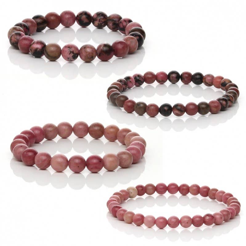 UniArt - Wholesale Manchet-armband - Elastische rhodoniet armband met 6 mm of 8 mm kralen8