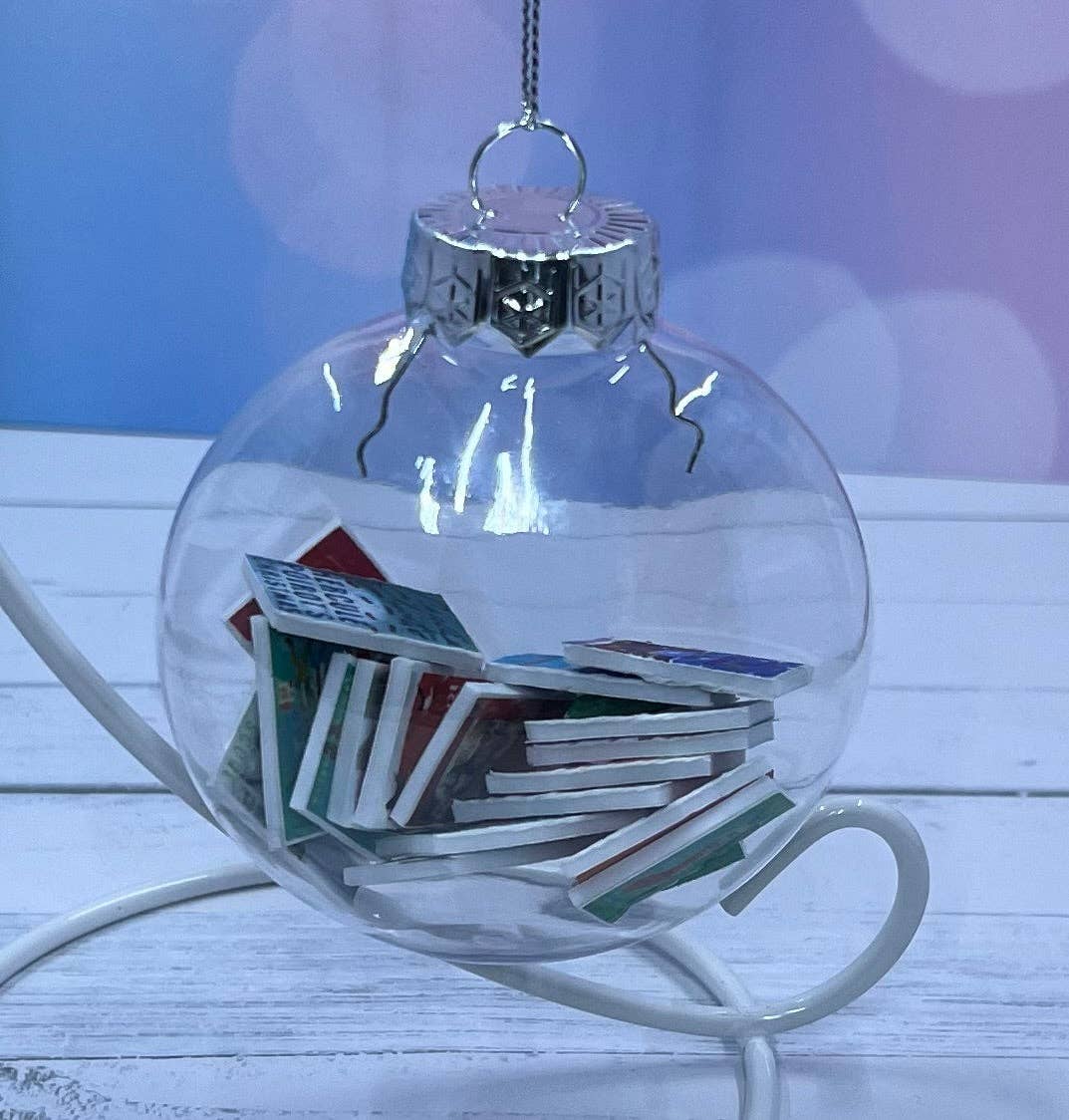 Nans Tees - Wholesale Ornament - Miniature Books Holiday Ornament | 20 Christmas-Themed Titles | 3.15" Transparent Flat Ornament with Bookish Gift Box4