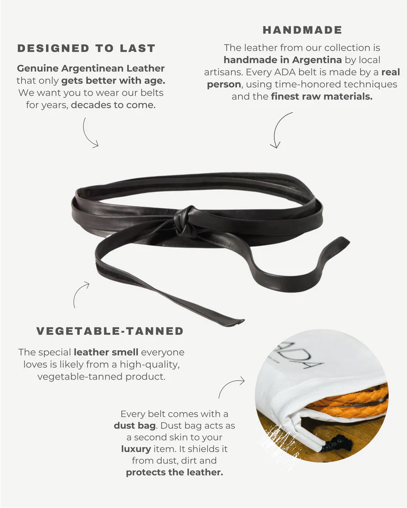 ADA Collection Belts - Wholesale Belt - Women's - Midi Wrap Belt – Black | Adjustable One-Size2