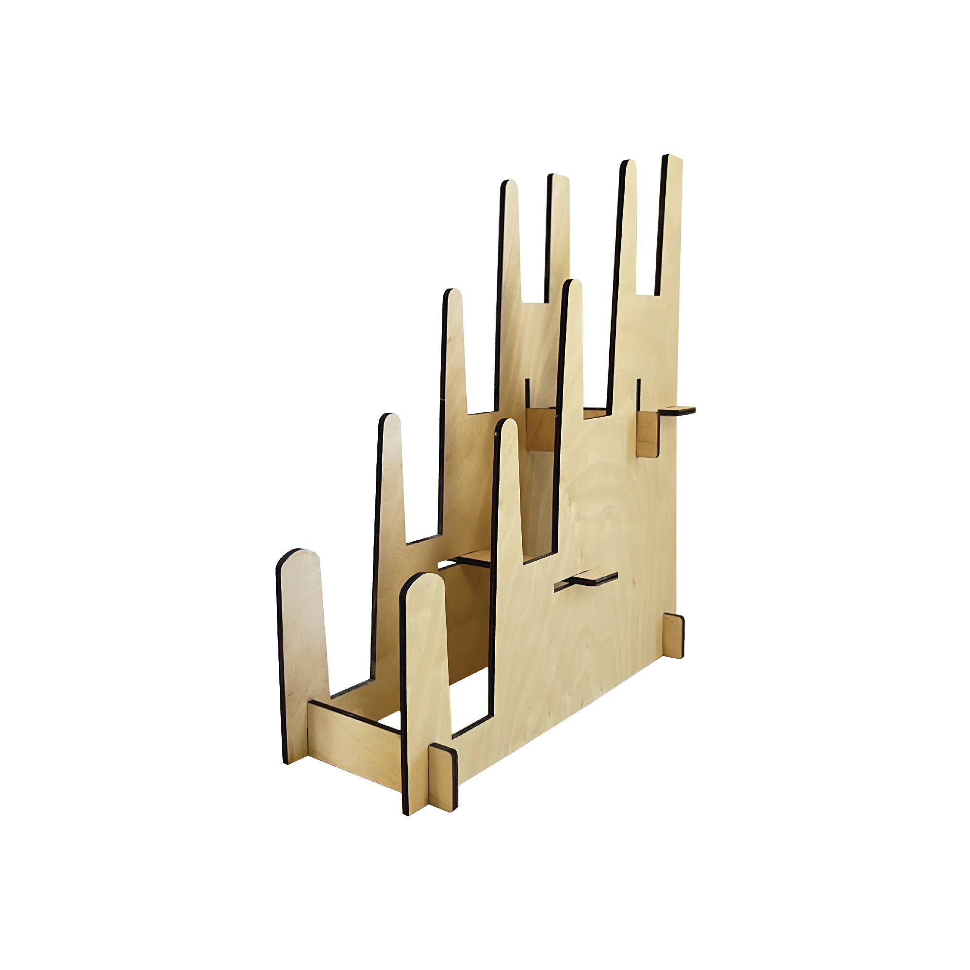 Torched Displays – Großhandel Verkaufsdisplay-Ständer/-Gehäuse – Multifunktionaler 3-stufiger Holzständer für Kunstdrucke, Bücher & Schallplatten – Klein3