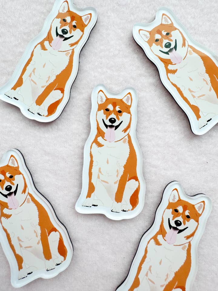 Shiba Inu, Akita (red) Magnet for wholesale by Our Cheery Corner