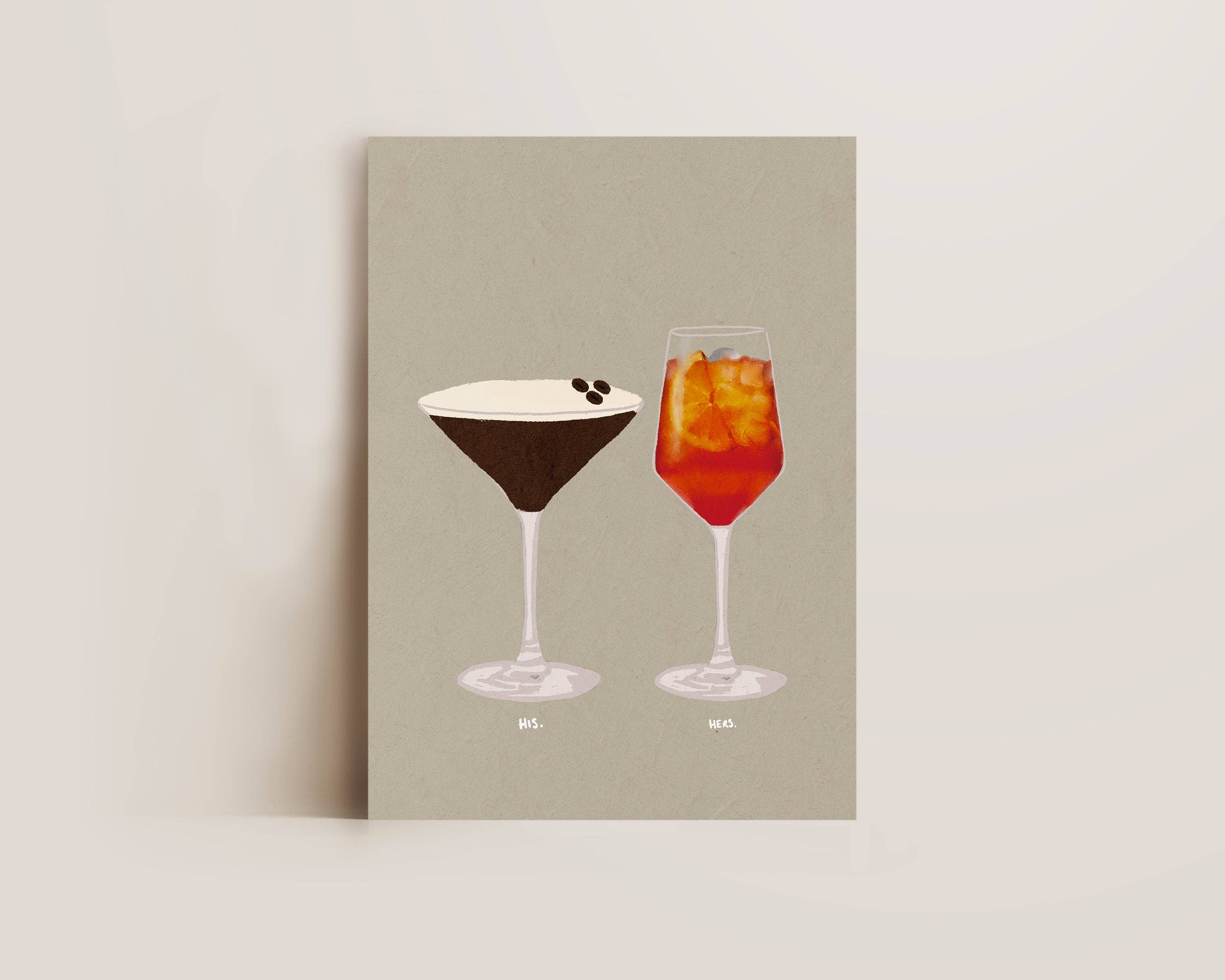 Alluvion – wholesale Art print – Espresso Martini & Aperol Spritz Print