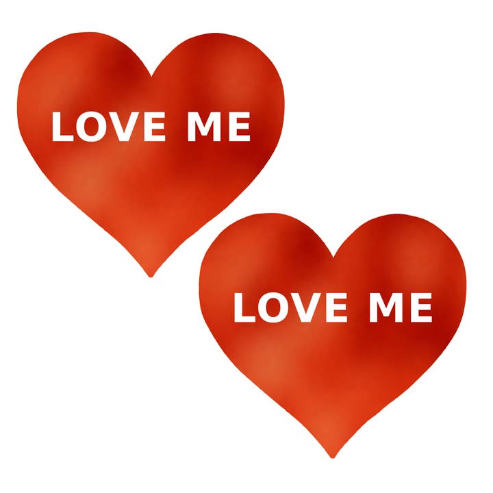 Valentines Love Me Heart Nipple Cover Pasties for wholesale by Niptees