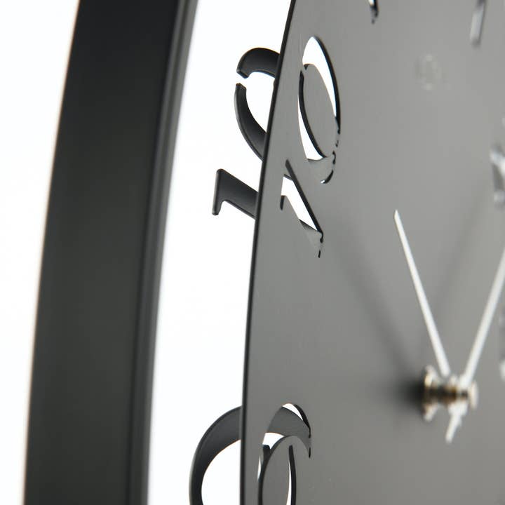 Viceni - Venta al por mayor Relojes de escritorio - Reloj de mesa grande de 40 cm, diseño moderno, color negro y plateado