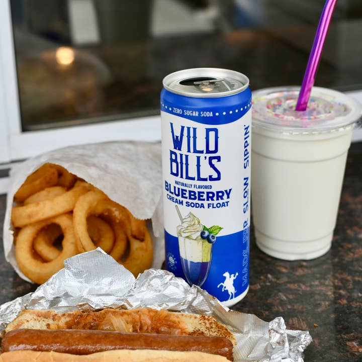 Wild Bill’s Craft Beverage Co. - Vente Sodas/boissons gazeuses - Myrtille : Soda Zéro Sucre, Ingrédients Propres, Pack de 12, Canettes4