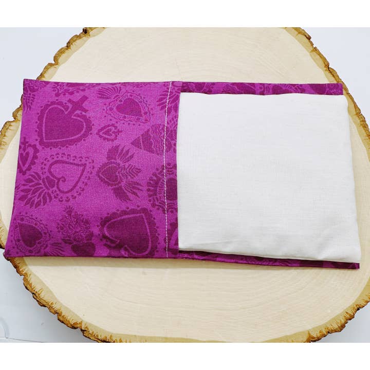 Wellness & Oils – Großhandel Spa-/Therapie-Kissen – Lavendel-Augenmaske mit waschbarem Bezug - Ewiges Herz Lila3