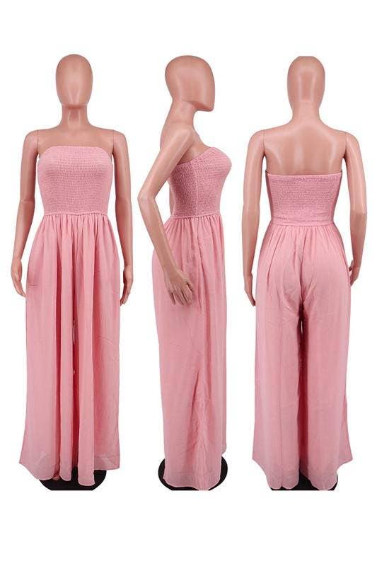 Flarix - Wholesale Jumpsuit - Women's - tube chiffon wide leg jumpsuits7