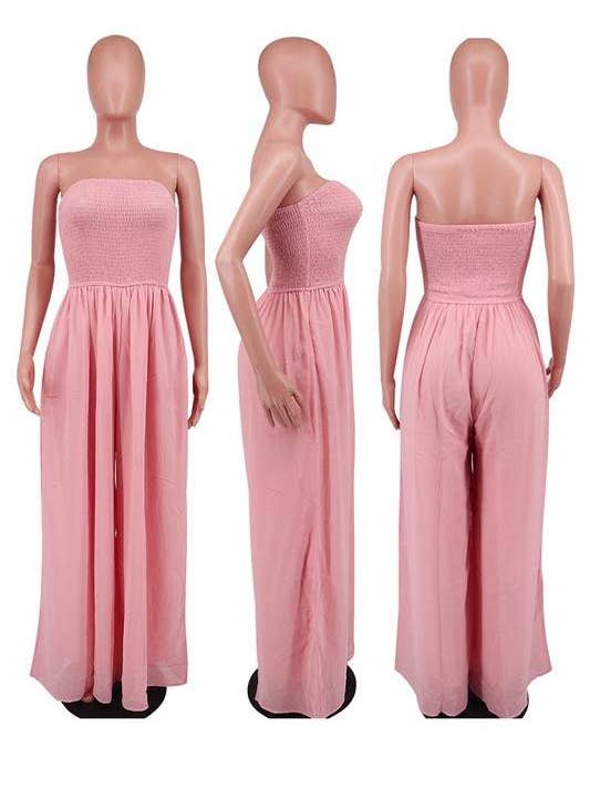 Flarix - Wholesale Jumpsuit - Women's - tube chiffon wide leg jumpsuits7