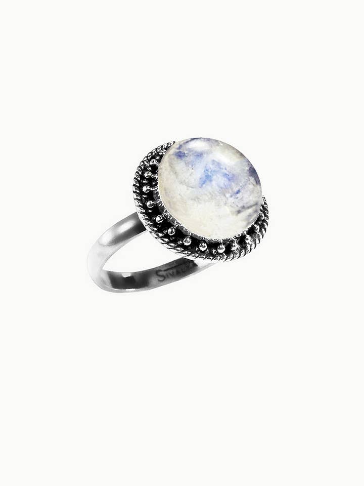 Anello in argento con pietra di luna Sivalya - Aurora per la vendita all'ingrosso da parte di Sivalya