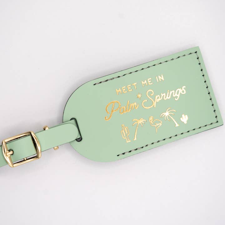 Letter + Leather - Wholesale Luggage Tag - Palm Springs Wedding Favor or Travel Souvenir