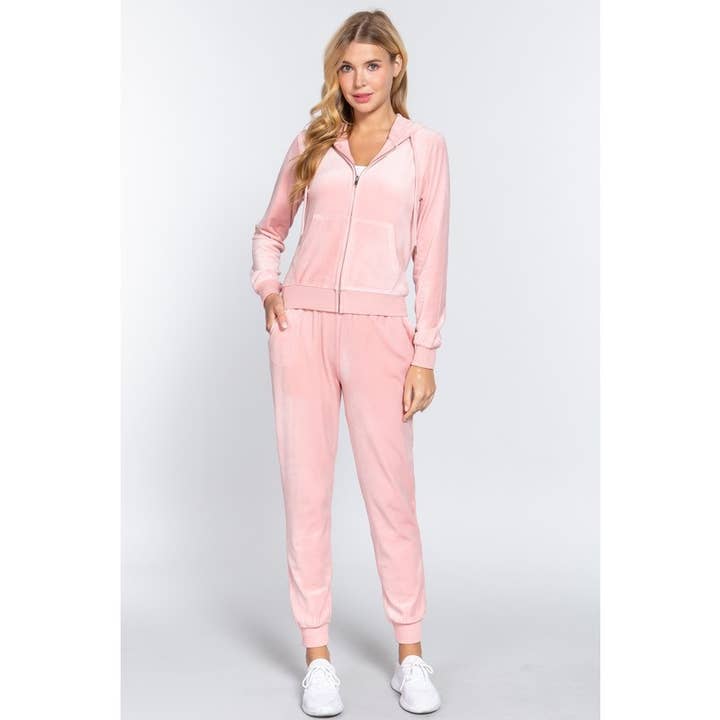 Paperdoll - Wholesale Jacket – Women's - LONG SLV VELOUR HOODIE JACKET 9