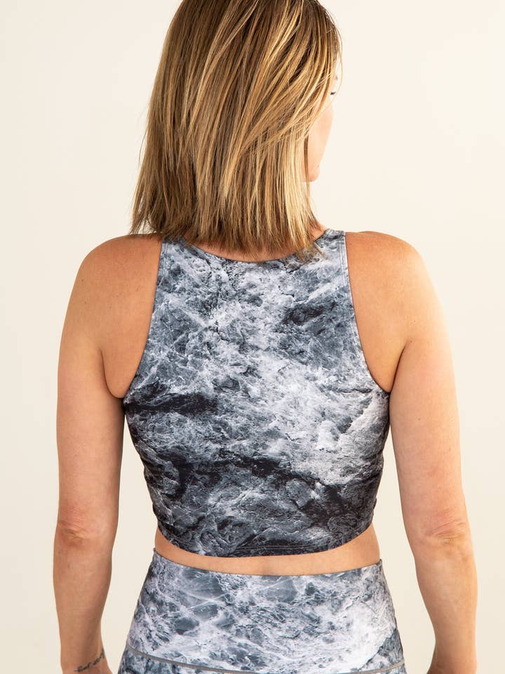 Grey Marble Crop Top for wholesale by Colorado Threads