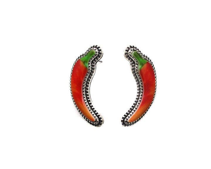 Snowing West - Wholesale Dangle Earrings - Red Chili Pepper Stud Earrings0