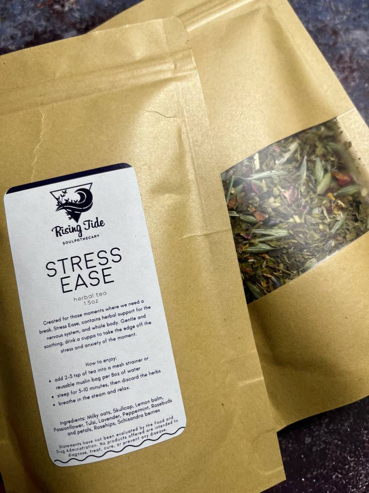 Thé Stress Ease pour la vente par Rising Tide Soulpothecary