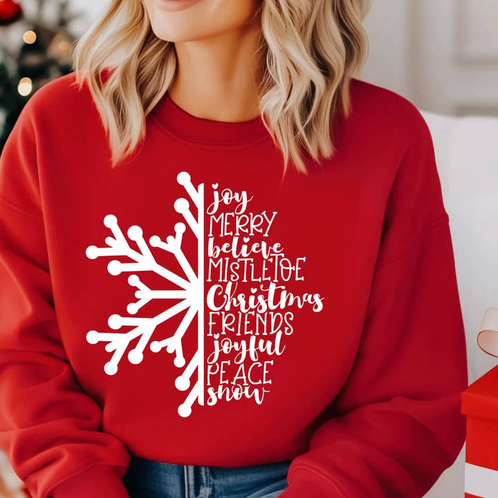 Christmas Snowflake Sweatshirt for wholesale by Kiki's Boutique