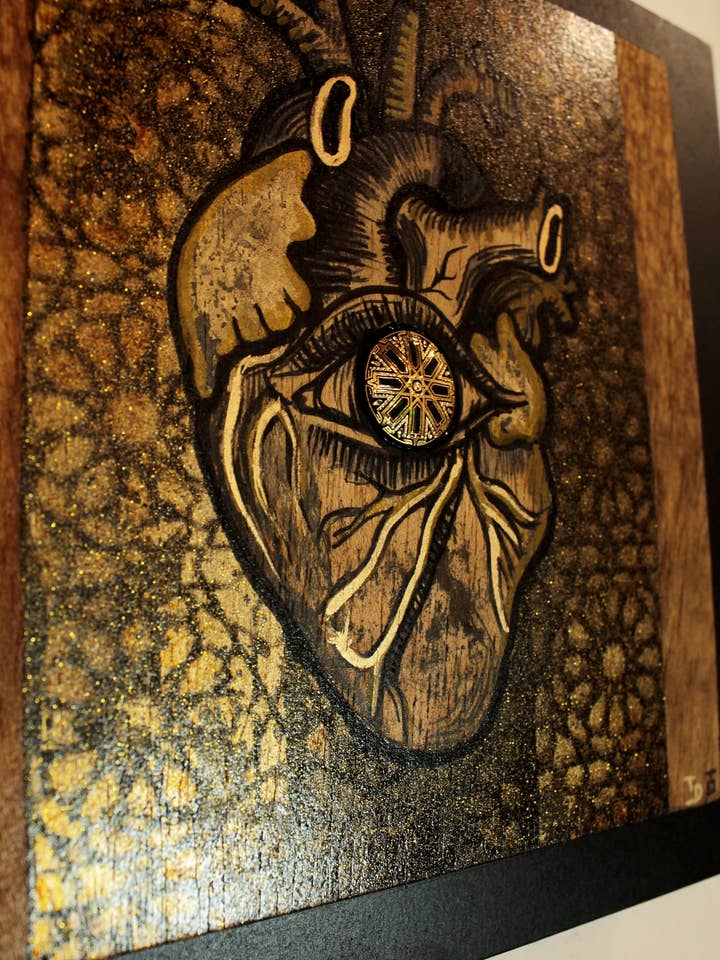 Pittura a tecnica mista con damasceno fatta a mano in oro per la vendita all'ingrosso da parte di Togashi Damasquinos