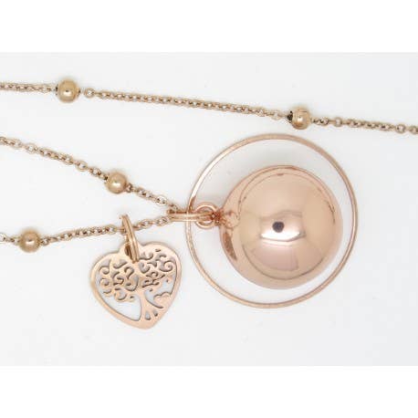 GLAT ROSE FORGYLDT GRAVIDITET BALL LIVETS TRÆ HJERTE OG KÆDE MOR-TIL-VÆRE GAVE BALL F af Bm Creations for engroshandel hos F de Bm créations