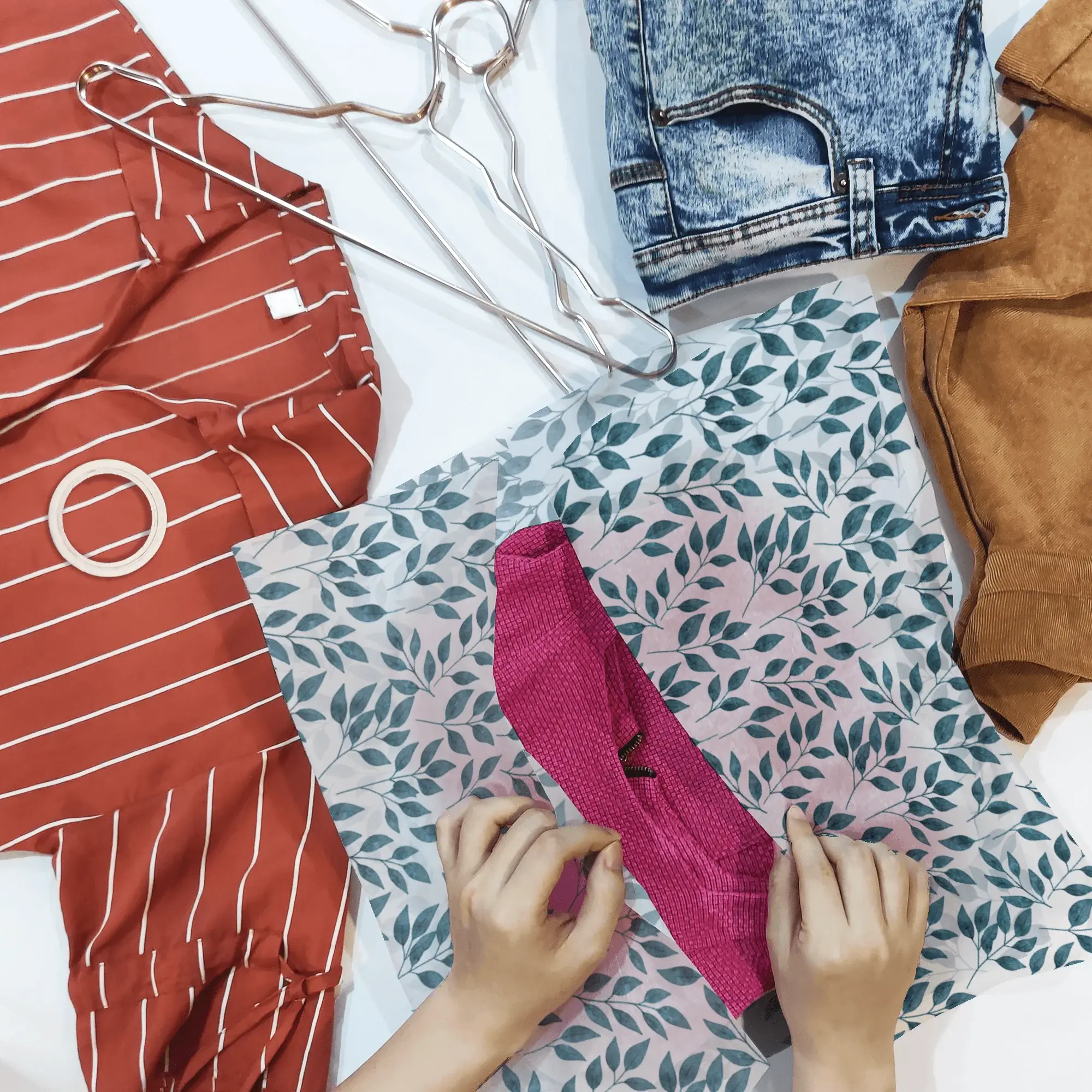 Eleven Fashion – wholesale Tissue paper – Teardrop Leaves Designer Premium Printed Tissue Paper6