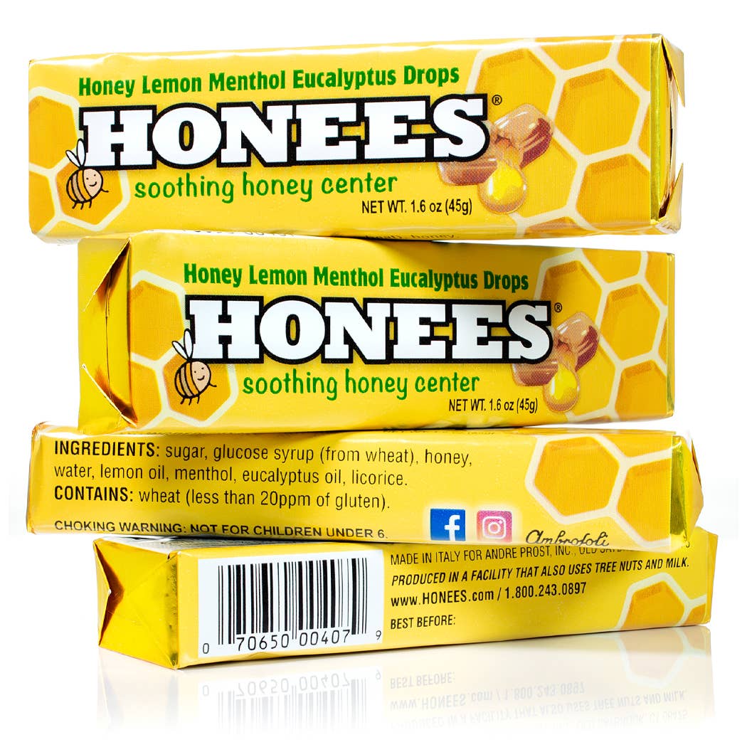 Andre Prost Inc. - Wholesale Lozenges/Cough Drops - HONEES™ Honey Lemon Menthol Eucalyptus Bars2