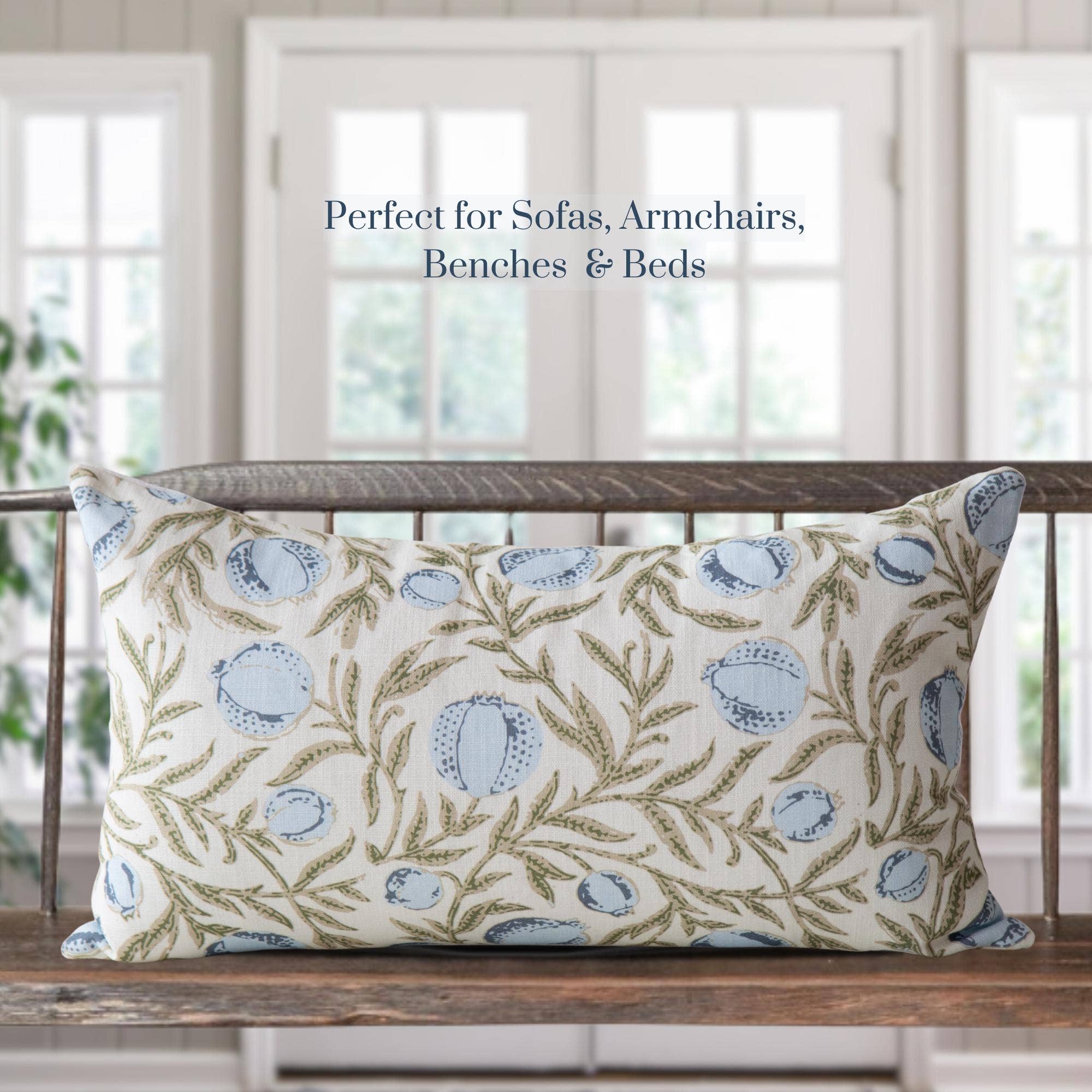 Tajik  Home  LLC - Wholesale Throw Pillow Cover - Alisa Blue Block Print Pillow Cover3