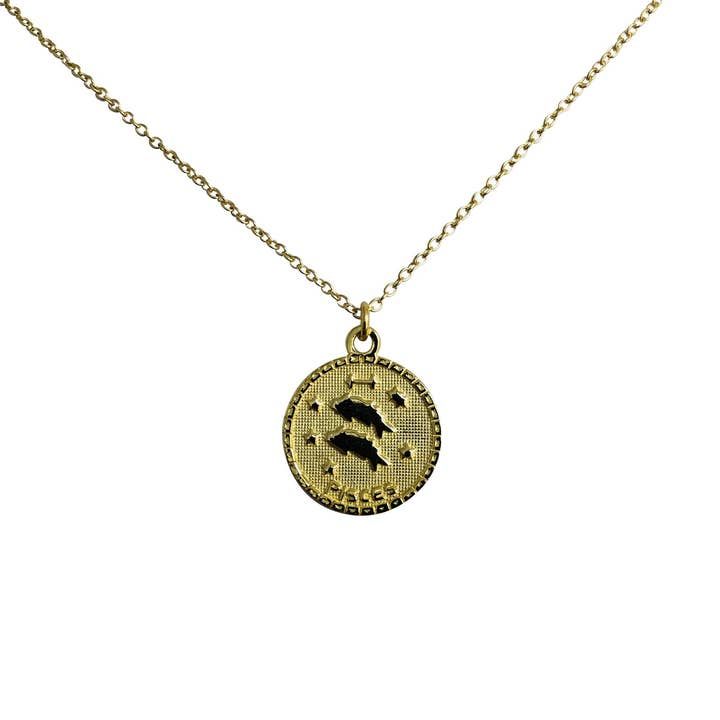 Modern Opus – wholesale Pendant/charm necklace – Zodiac Sign Gold Plated Sterling Silver Necklace1