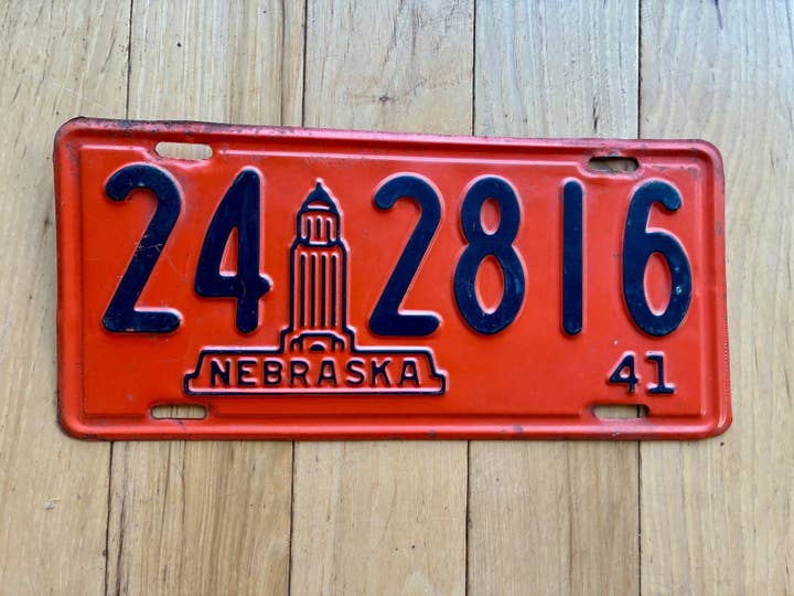 1941 Nebraska License Plate for wholesale by RusticPlates