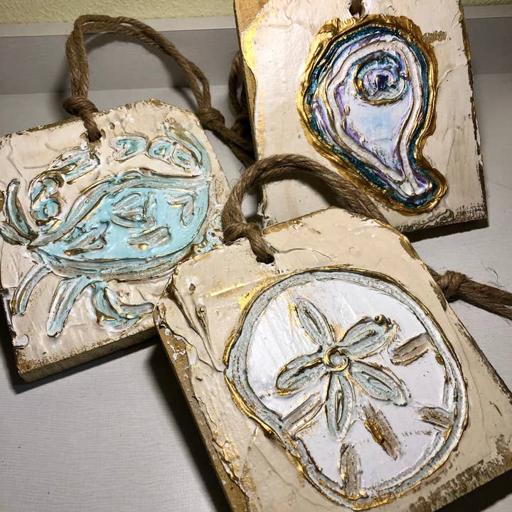 Coddiwomple - Wholesale Painting/Drawing - 6x6 Coastal beach nautical handmade painted textured wood