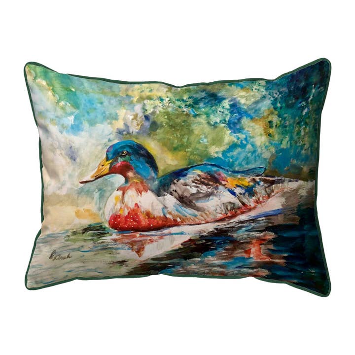 Colorful Duck Corded Pillow for wholesale by Betsy Drake Interiors