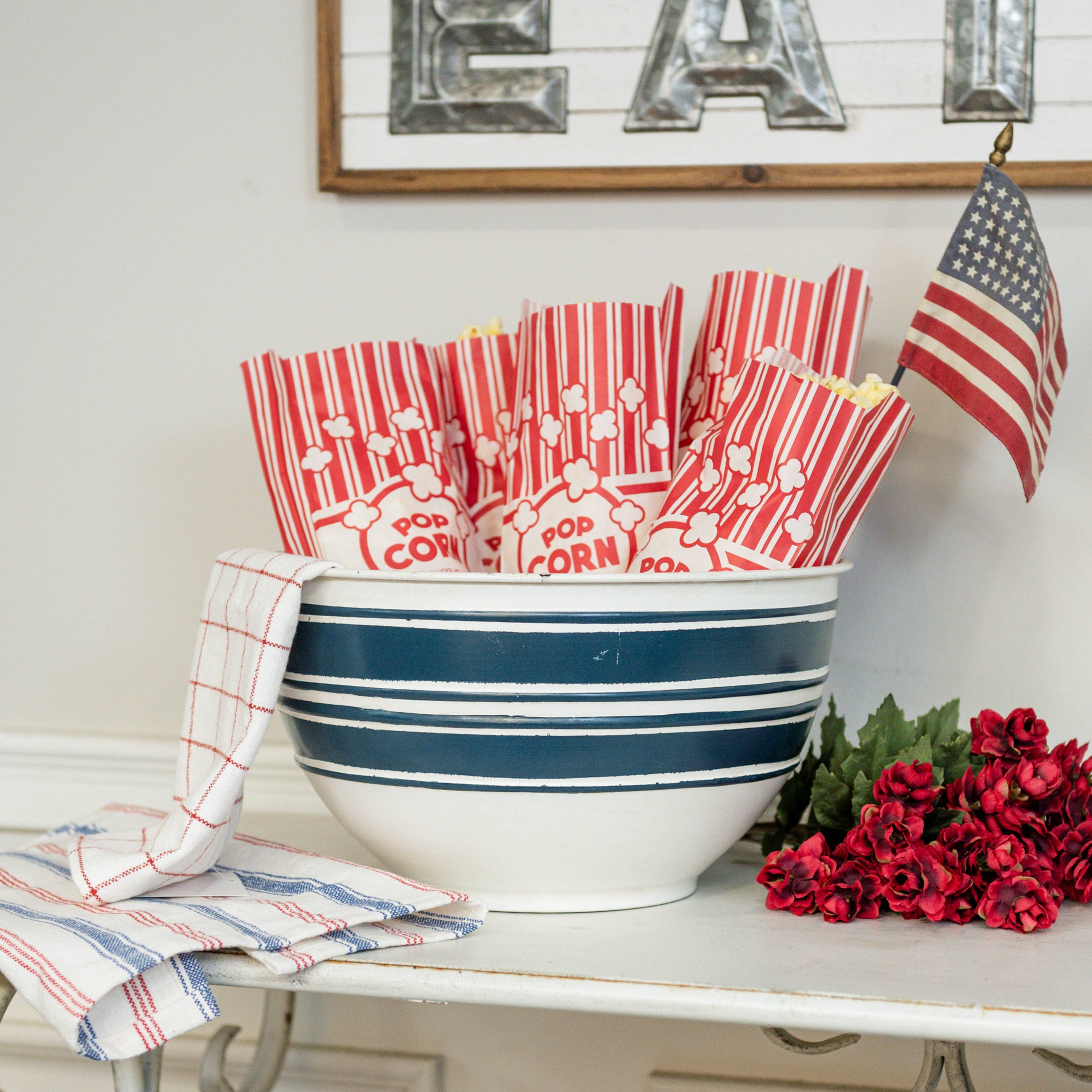 Ragon House – Großhandel Dekorative Platte/Teller/Schüssel – BLAUE STREIFENSCHÜSSEL0